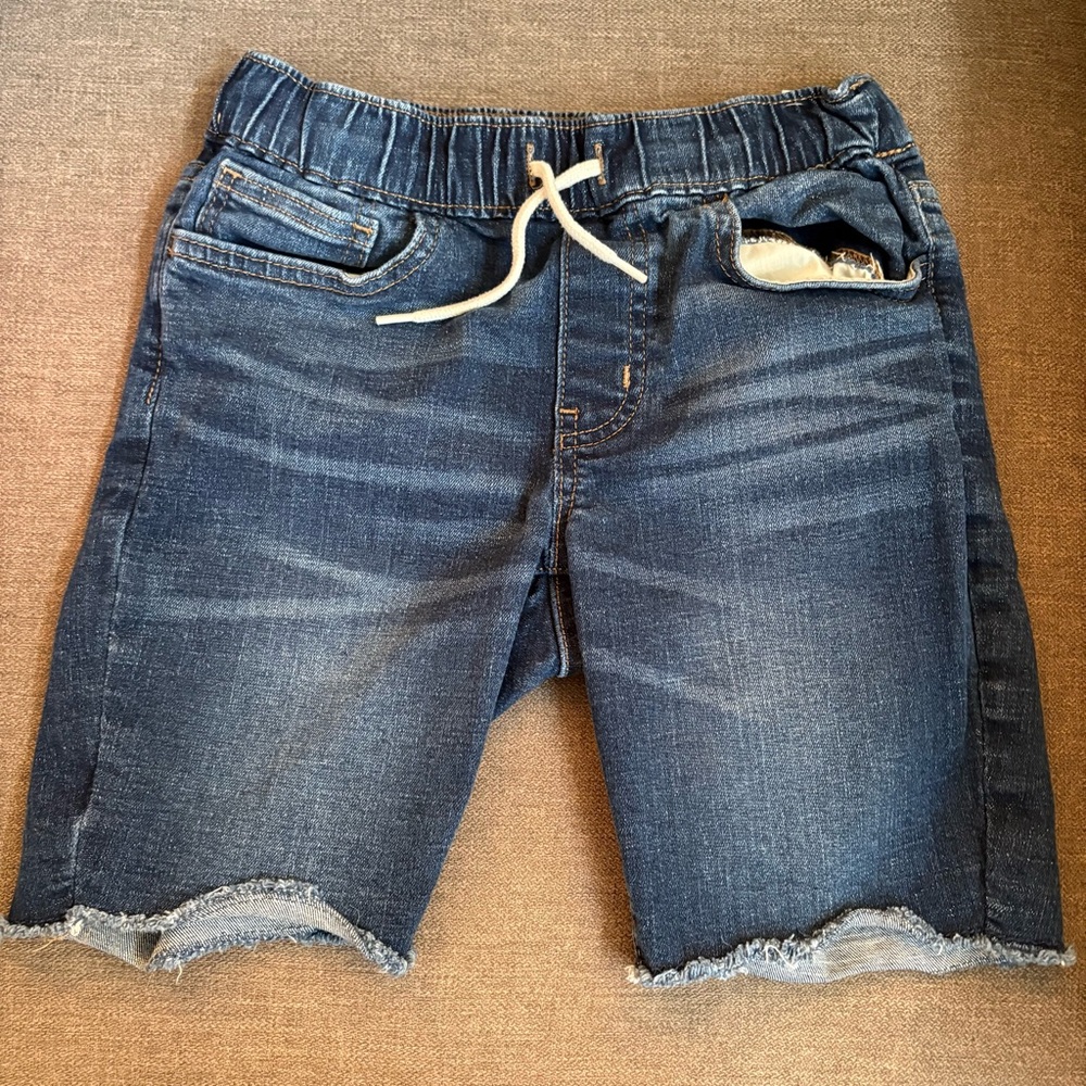 Old Navy Dark Blue Denim Drawstring Shorts. Size 8 slim. INV25/501